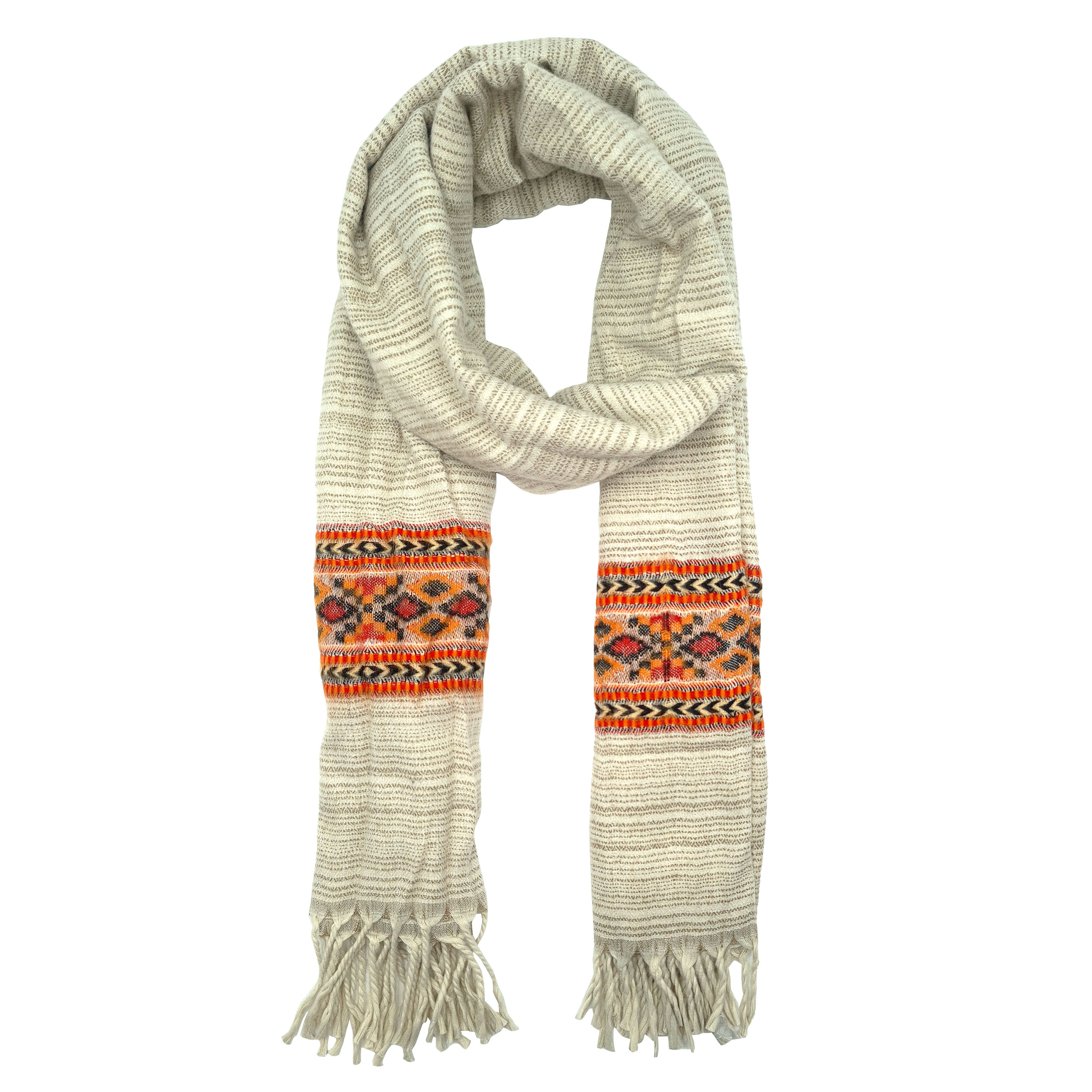 Écharpe ethnique xxl 100% polyester origine inde
