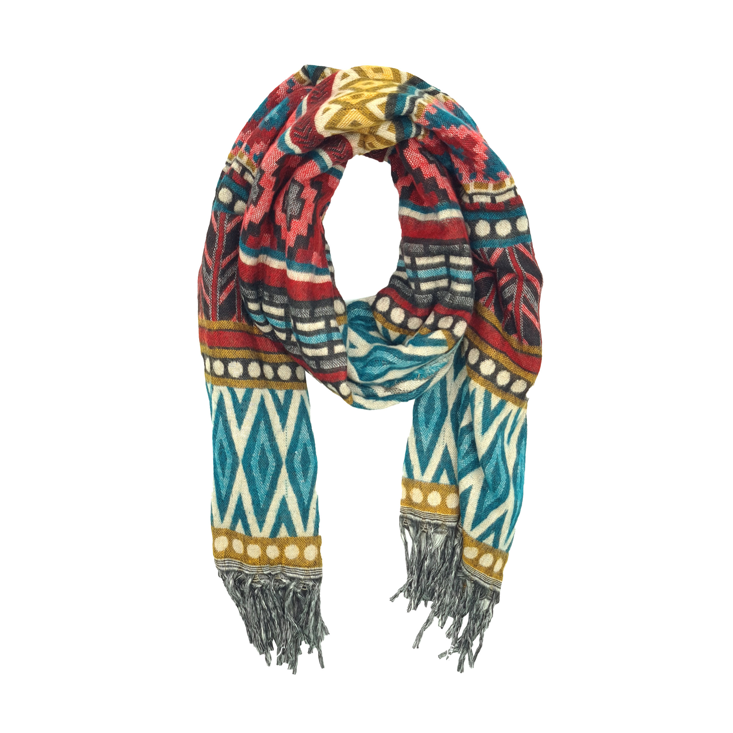 Écharpe ethnique xxl 100% polyester origine inde