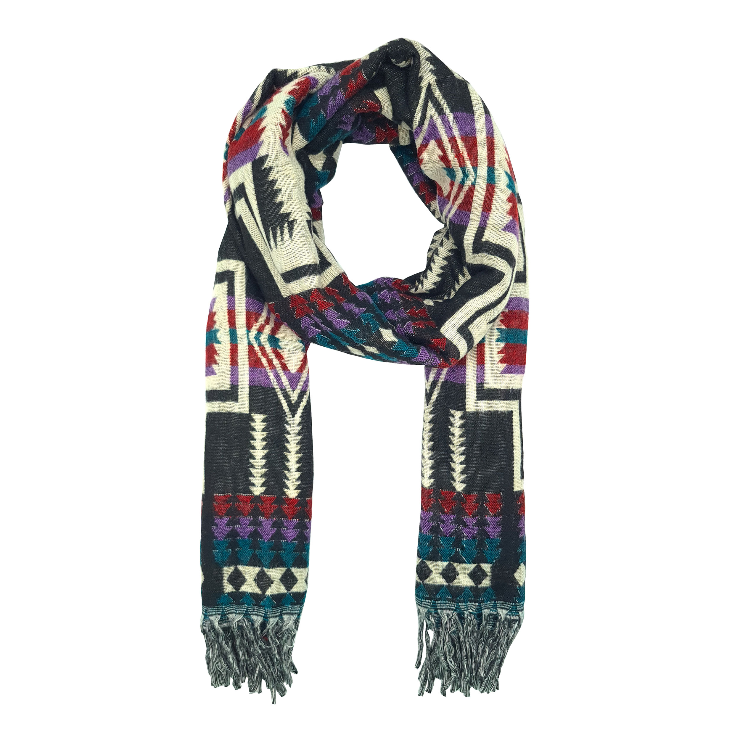 Écharpe ethnique xxl 100% polyester origine inde