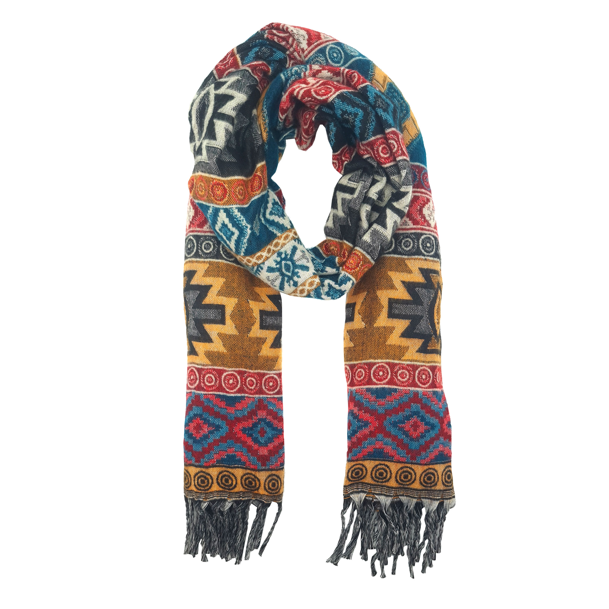 Écharpe ethnique xxl 100% polyester origine inde