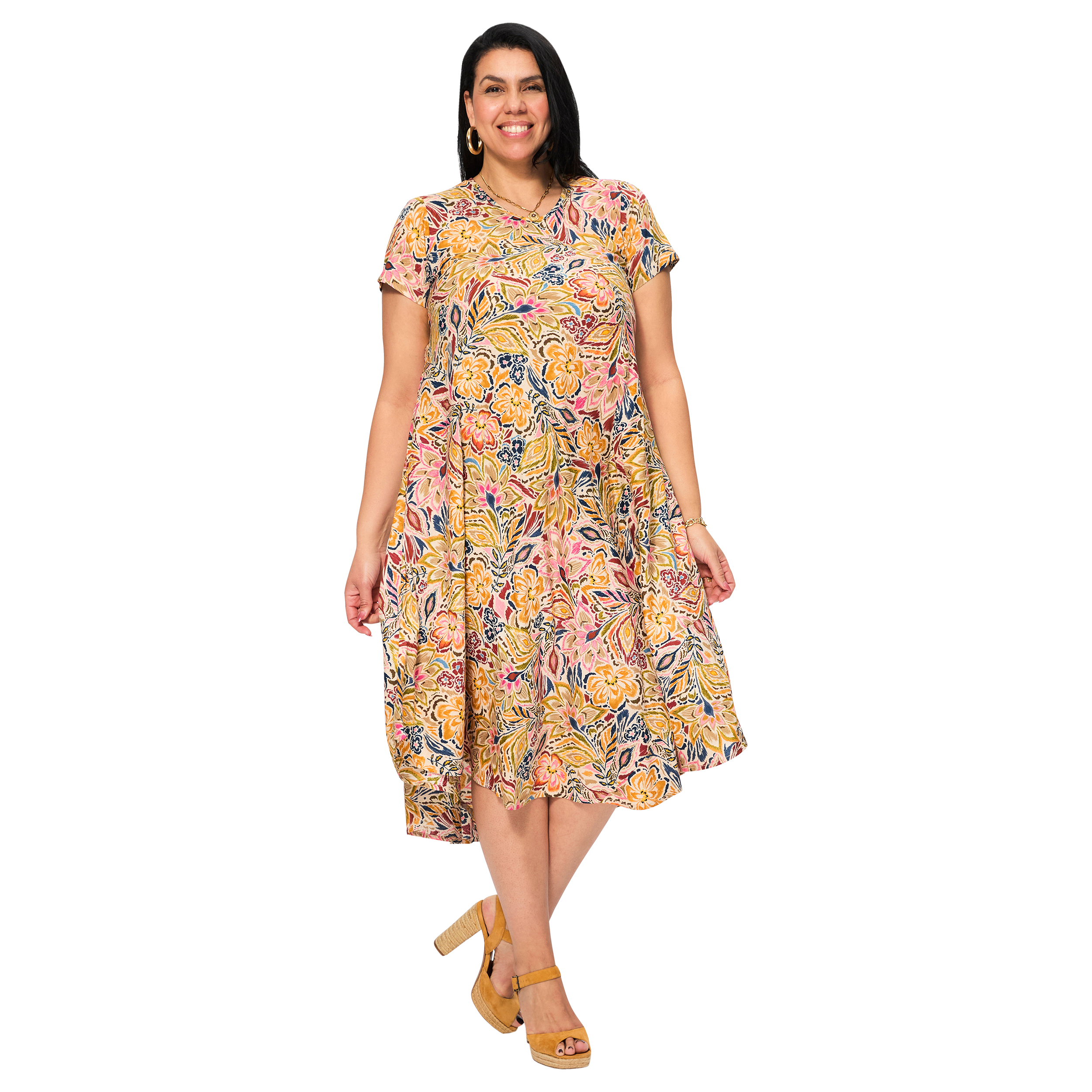 Robe été mi-longue manches courtes Ottó - 100% coton - Akoustik Online