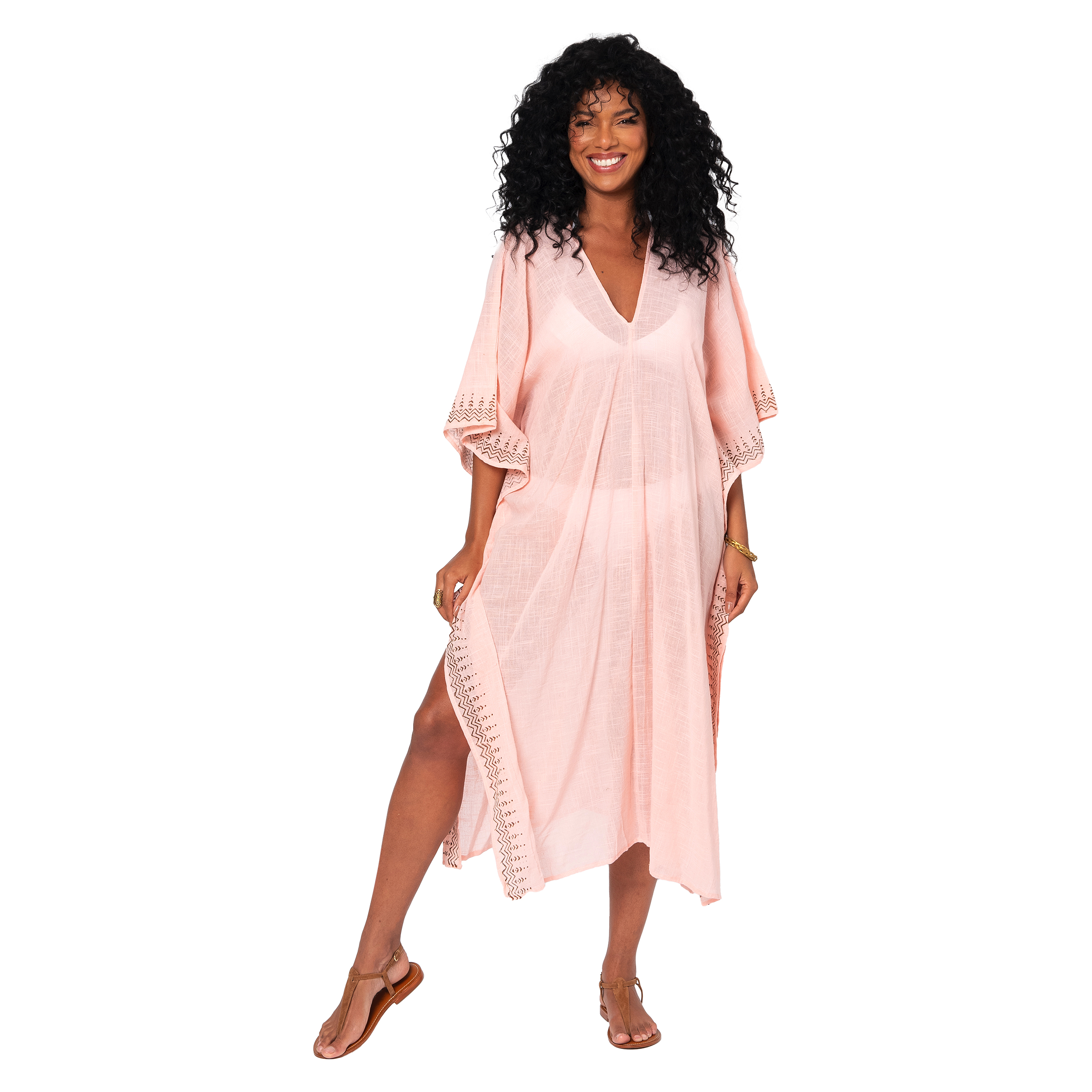 Kaftan été mi-long manches 3/4 Jillian - 100% coton - Akoustik Online